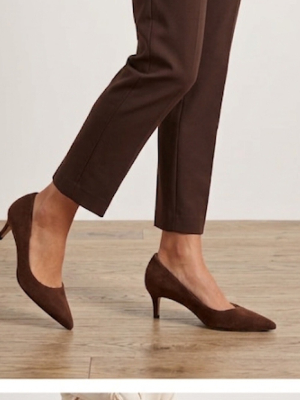 Pelle Moda Aeri Espresso Brown Suede Pointed-Toe Kitten Heel Pumps NWT Size 9.5